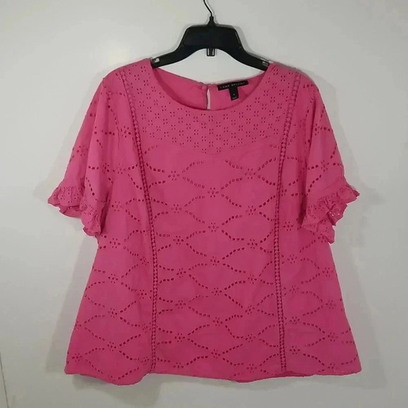 {Lane Bryant} Classic Short-Sleeve Eyelet Mix Tee - Picture 5 of 12